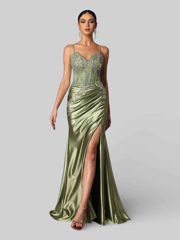 Vestido de Festa Sereia Super Luxo Bordado Apliques