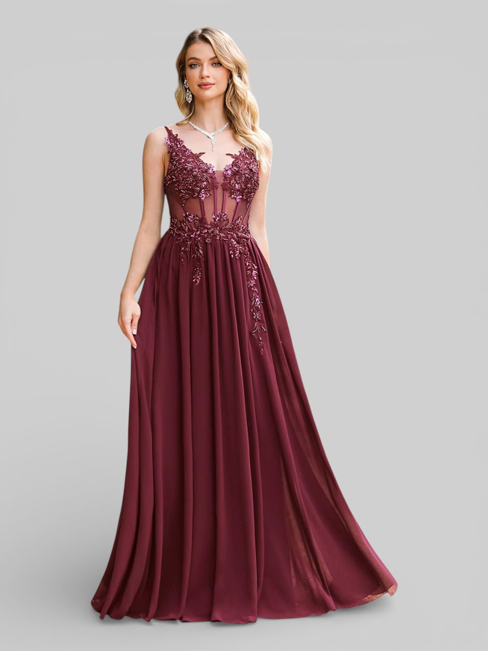 Vestido de Festa Bordado Super Luxo Viena