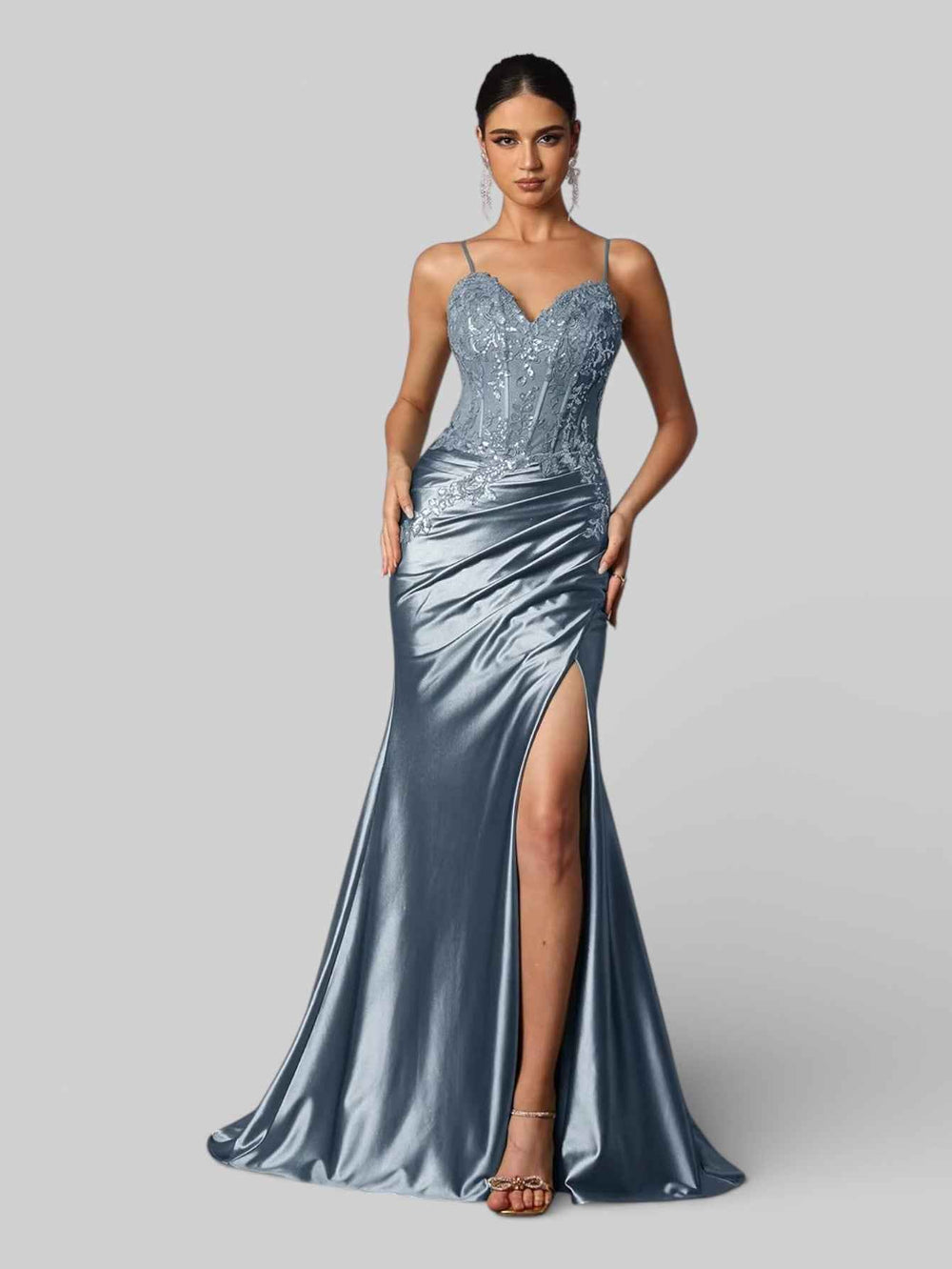 Vestido de Festa Sereia Super Luxo Bordado Apliques