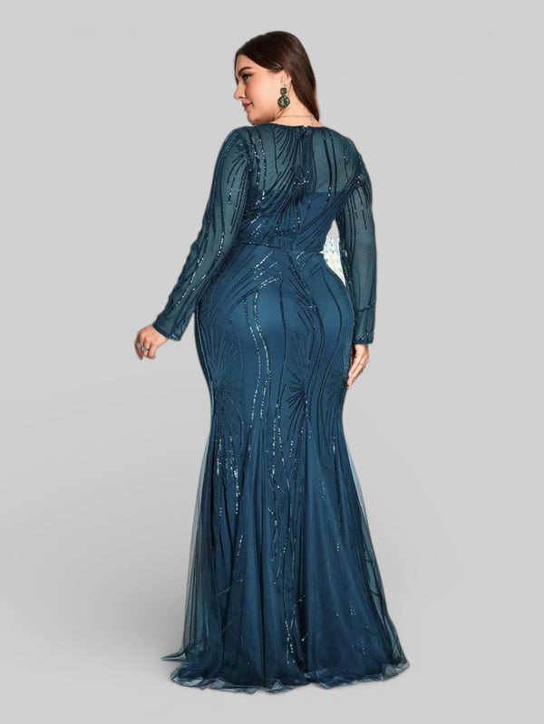 Vestido de Festa Plus Size Manga Longa Funchal - Aurea Dress