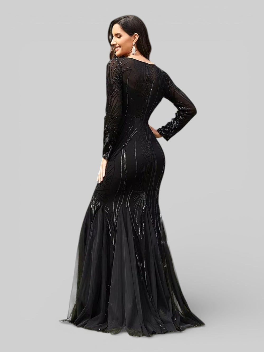 Vestido de Festa Plus Size Manga Longa Funchal