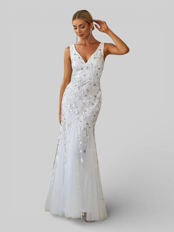 Vestido de Festa Longo Luxo Lantejoulas Elite - Aurea Dress