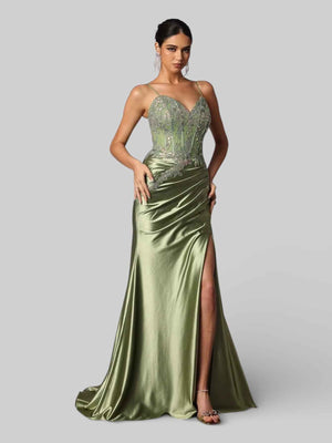 Vestido de Festa Sereia Super Luxo Bordado Apliques