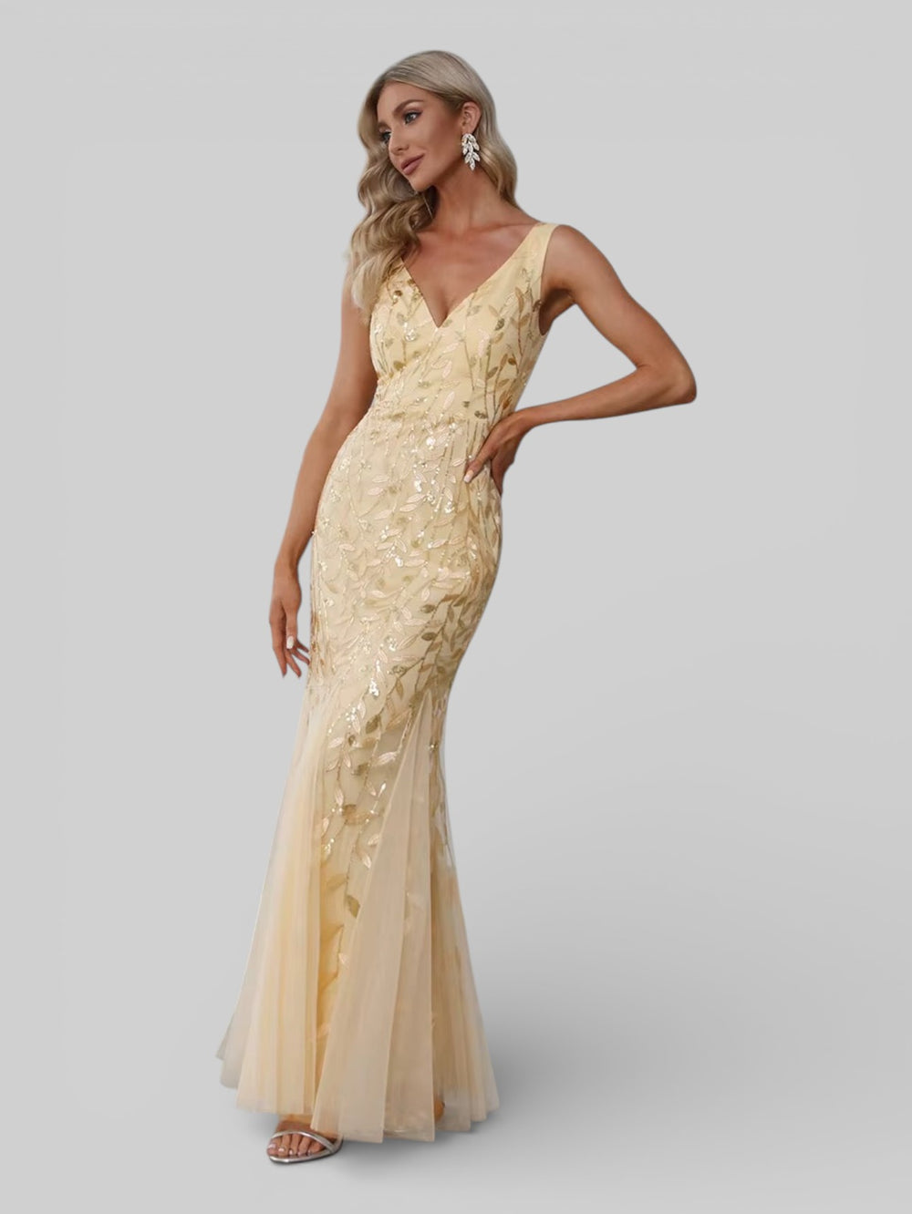 Vestido de Festa Longo Luxo Lantejoulas Elite - Aurea Dress