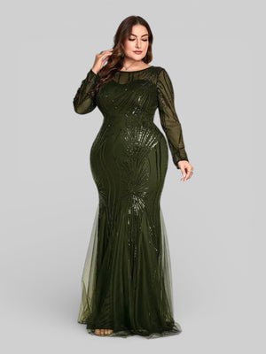 Vestido de Festa Plus Size Manga Longa Funchal - Aurea Dress