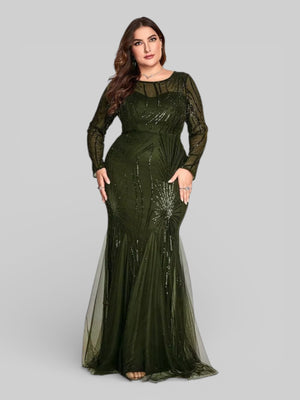 Vestido de Festa Plus Size Manga Longa Funchal - Aurea Dress