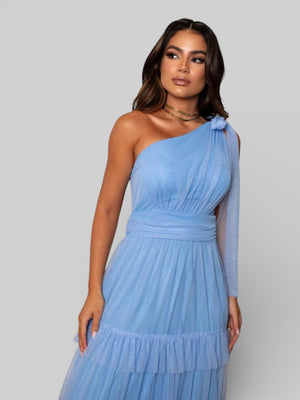 Vestido Longo Alça Única com Brilho Stabille - Aurea Dress