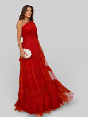 Vestido Longo Alça Única com Brilho Stabille - Aurea Dress