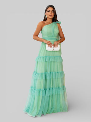 Vestido Longo Alça Única com Brilho Stabille - Aurea Dress