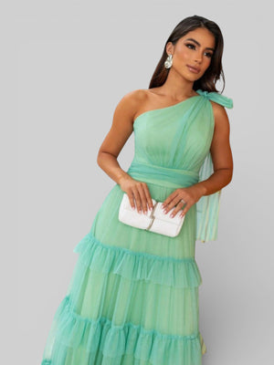 Vestido Longo Alça Única com Brilho Stabille - Aurea Dress