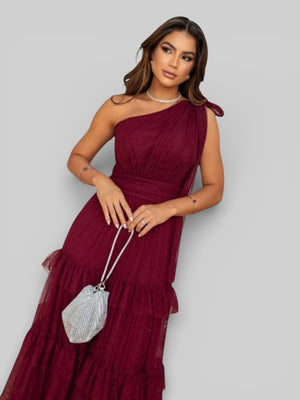 Vestido Longo Alça Única com Brilho Stabille - Aurea Dress
