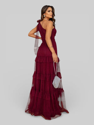 Vestido Longo Alça Única com Brilho Stabille - Aurea Dress