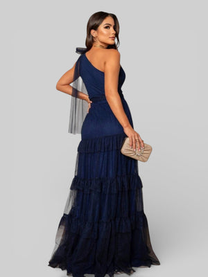 Vestido Longo Alça Única com Brilho Stabille - Aurea Dress