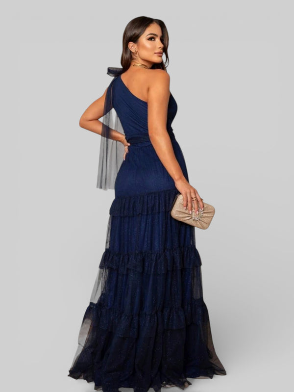 Vestido Longo Alça Única com Brilho Stabille - Aurea Dress