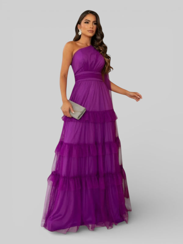 Vestido Longo Alça Única com Brilho Stabille - Aurea Dress