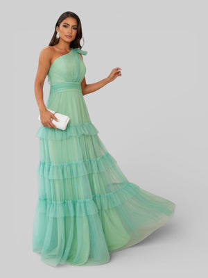 Vestido Longo Alça Única com Brilho Stabille - Aurea Dress