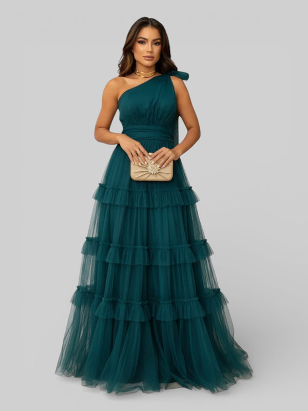 Vestido Longo Alça Única com Brilho Stabille - Aurea Dress
