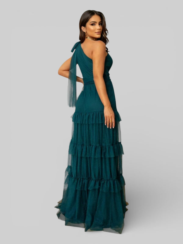 Vestido Longo Alça Única com Brilho Stabille - Aurea Dress