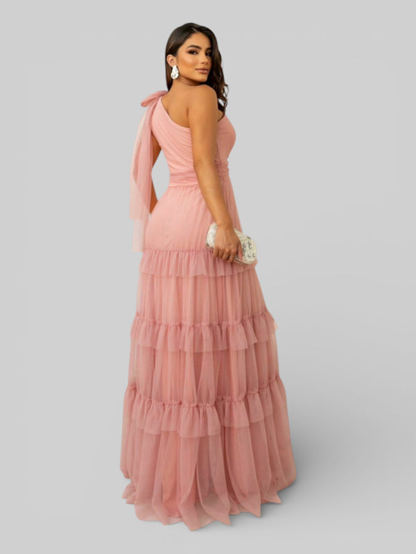 Vestido Longo Alça Única com Brilho Stabille - Aurea Dress