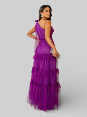 Vestido Longo Alça Única com Brilho Stabille - Aurea Dress