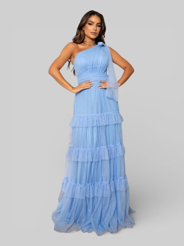 Vestido Longo Alça Única com Brilho Stabille - Aurea Dress