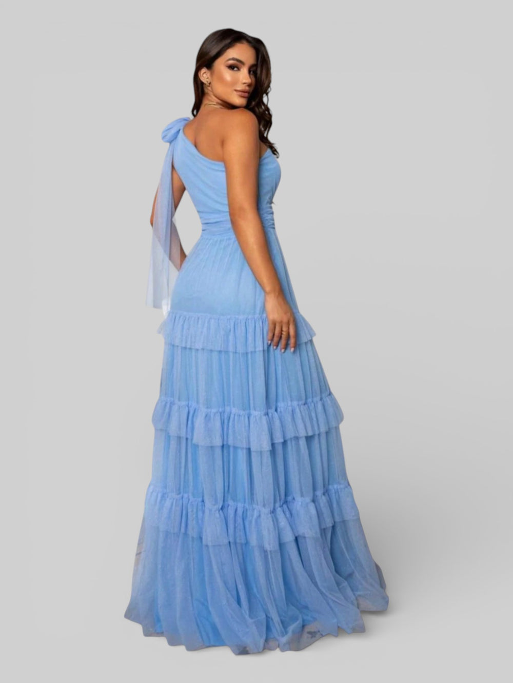 Vestido Longo Alça Única com Brilho Stabille - Aurea Dress