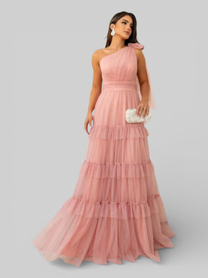 Vestido Longo Alça Única com Brilho Stabille - Aurea Dress