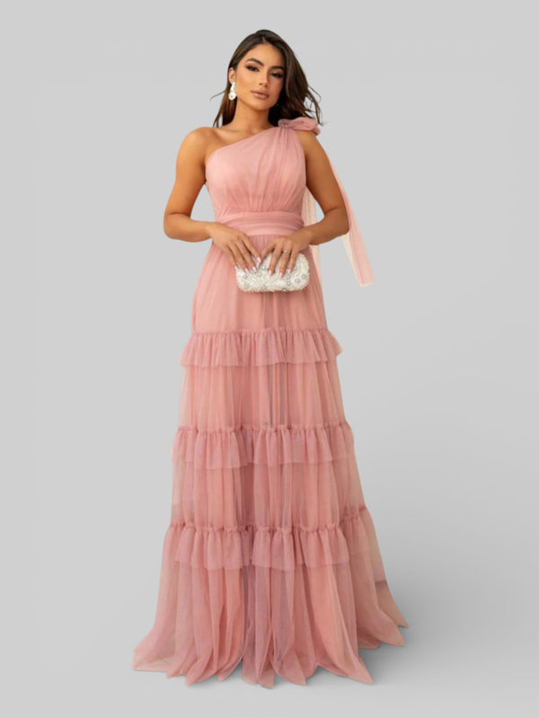 Vestido Longo Alça Única com Brilho Stabille - Aurea Dress