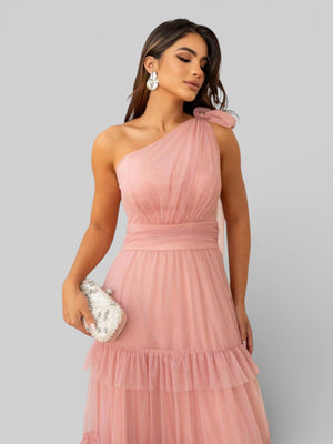 Vestido Longo Alça Única com Brilho Stabille - Aurea Dress