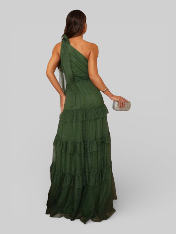 Vestido Longo Alça Única com Brilho Stabille - Aurea Dress