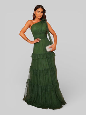Vestido Longo Alça Única com Brilho Stabille - Aurea Dress
