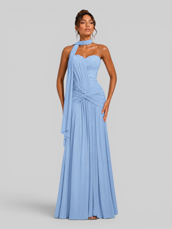 Vestido de Festa Longo Tomara que Caia Torcido Echarpe Legacy
