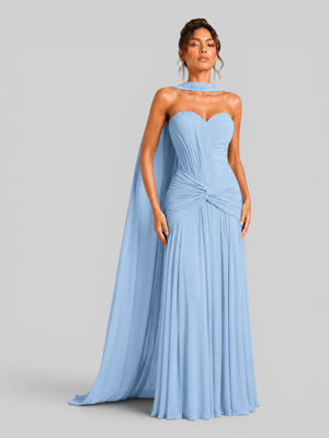 Vestido de Festa Longo Tomara que Caia Torcido Echarpe Legacy
