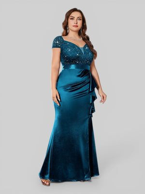 Vestido Longo de Festa Elegante Bordado em Paetê Prada - Aurea Dress