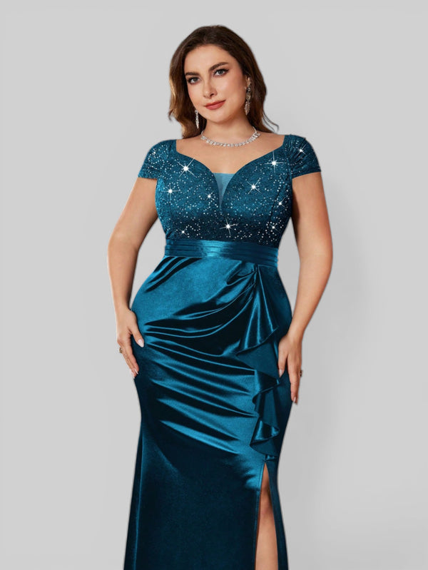 Vestido Longo de Festa Elegante Bordado em Paetê Prada - Aurea Dress