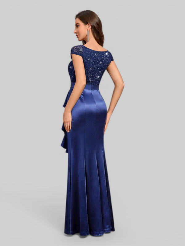 Vestido Longo de Festa Elegante Bordado em Paetê Prada - Aurea Dress