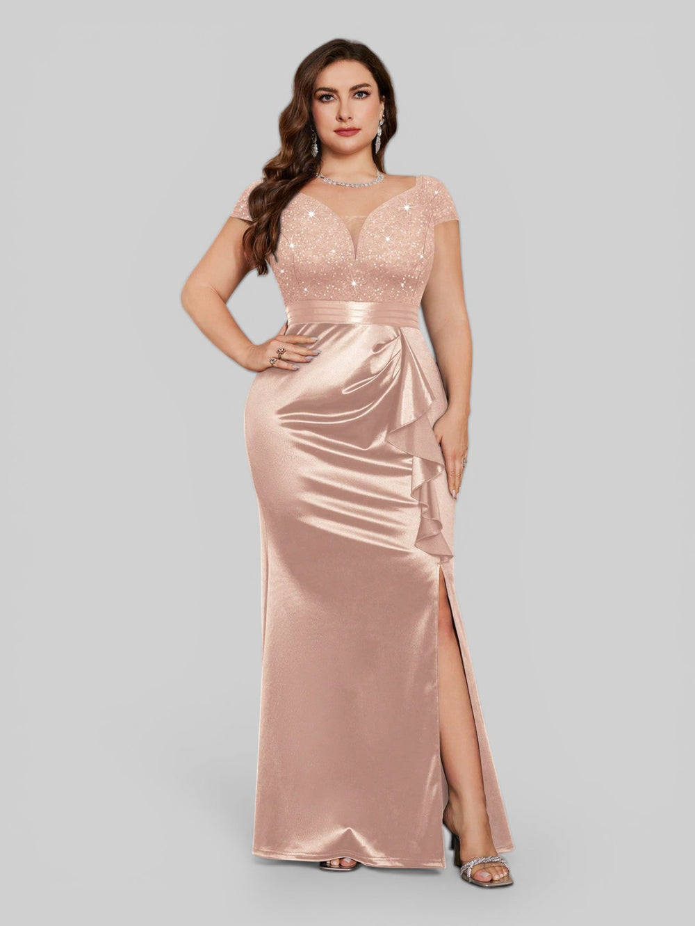 Vestido Longo de Festa Elegante Bordado em Paetê Prada - Aurea Dress