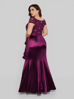 Vestido Longo de Festa Elegante Bordado em Paetê Prada - Aurea Dress