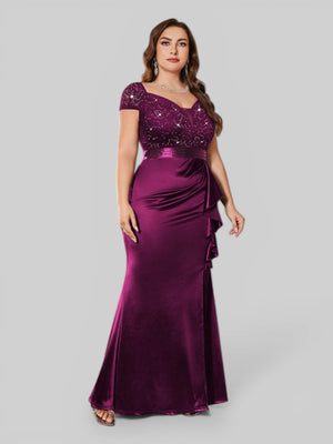 Vestido Longo de Festa Elegante Bordado em Paetê Prada - Aurea Dress