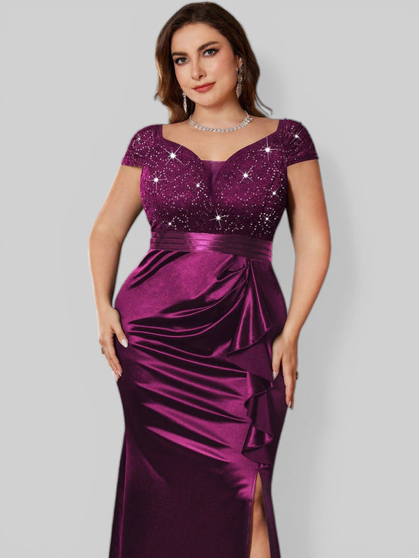 Vestido Longo de Festa Elegante Bordado em Paetê Prada - Aurea Dress