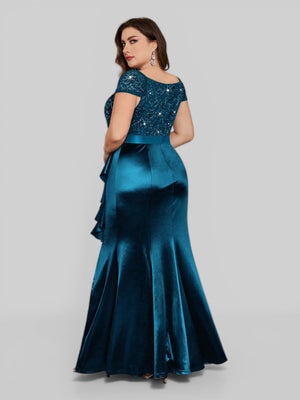 Vestido Longo de Festa Elegante Bordado em Paetê Prada - Aurea Dress