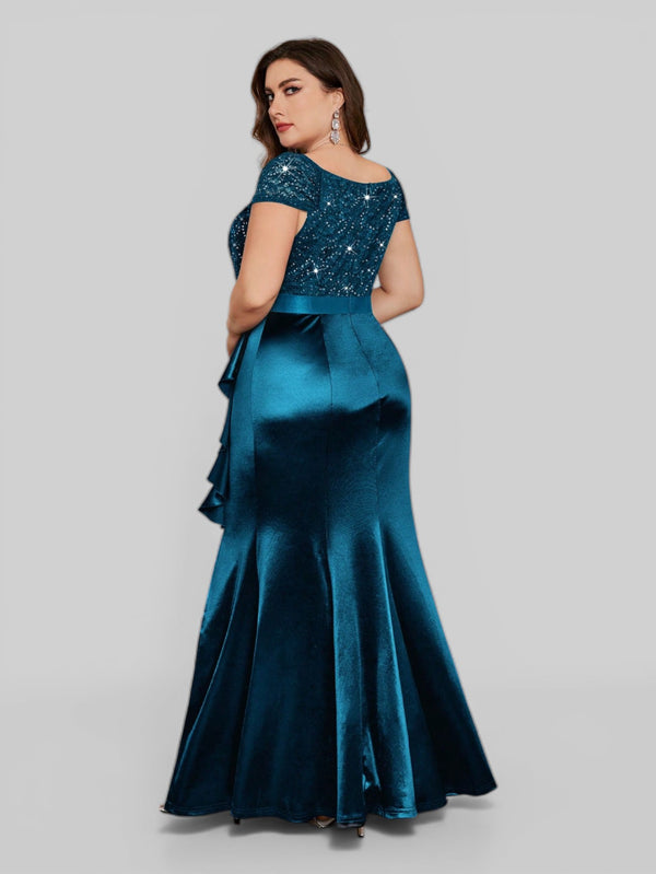 Vestido Longo de Festa Elegante Bordado em Paetê Prada - Aurea Dress