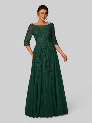 Vestido de Festa Mãe da Noiva Tule Bordado