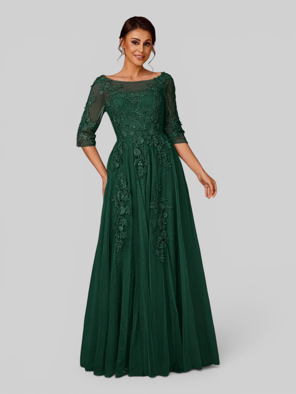 Vestido de Festa Mãe da Noiva Tule Bordado
