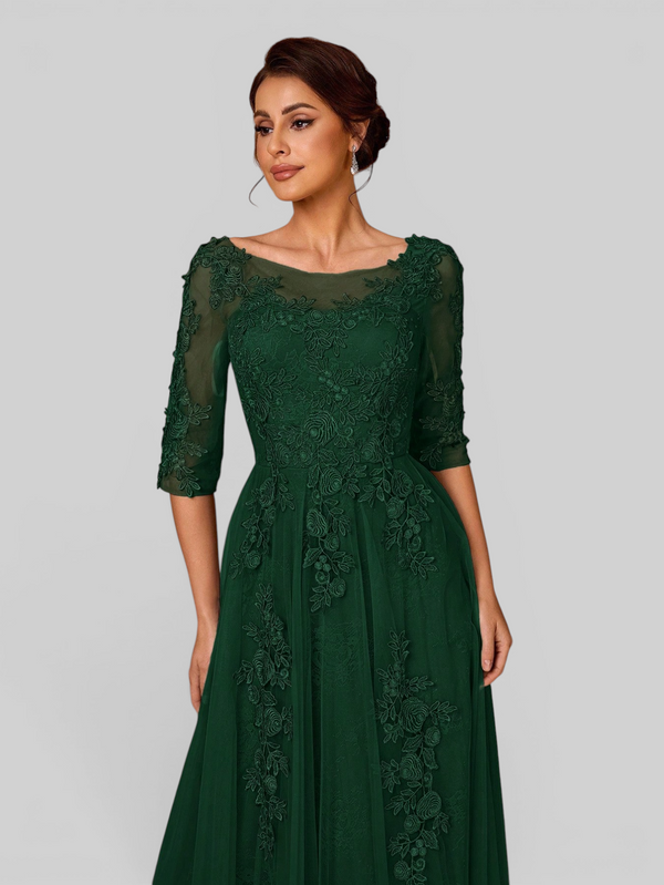 Vestido de Festa Mãe da Noiva Tule Bordado