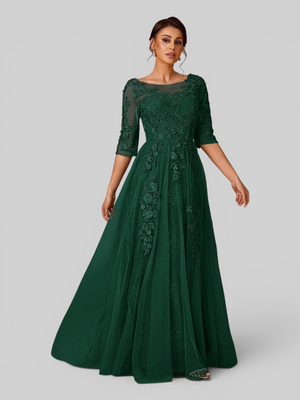 Vestido de Festa Mãe da Noiva Tule Bordado