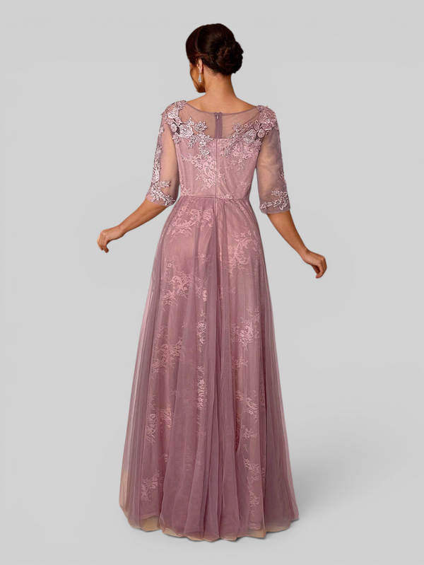Vestido de Festa Mãe da Noiva Tule Bordado