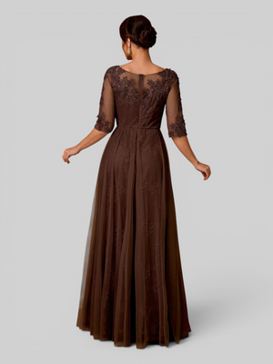 Vestido de Festa Mãe da Noiva Tule Bordado