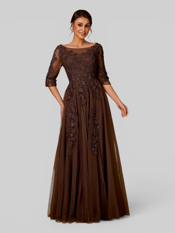 Vestido de Festa Mãe da Noiva Tule Bordado