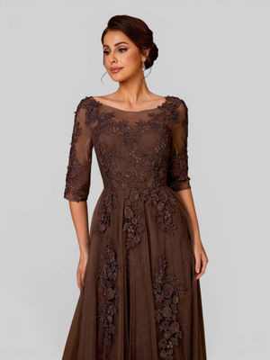 Vestido de Festa Mãe da Noiva Tule Bordado